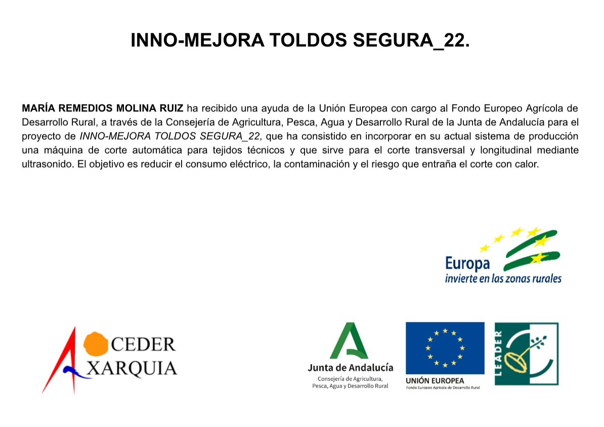 Proyecto INNO-MEJORA Toldos Segura